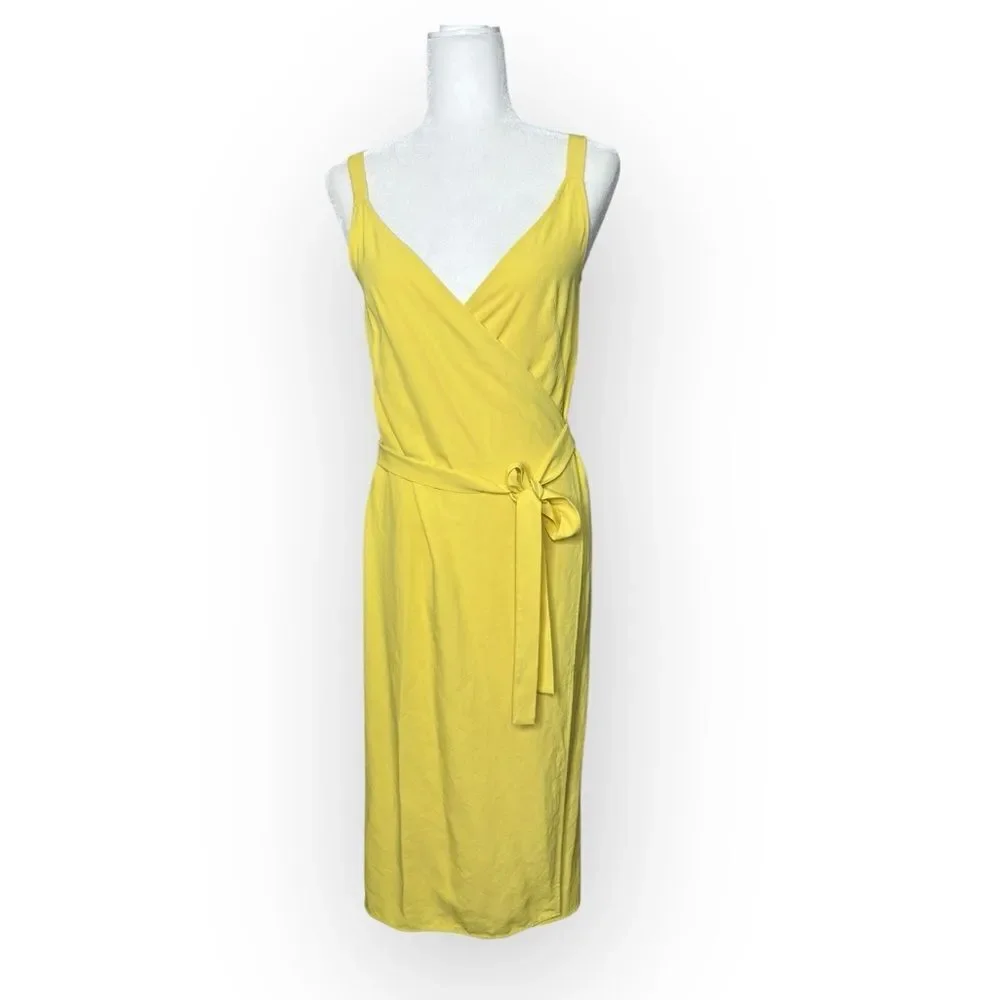 Everlane Yellow Japanese GoWeave Tank Wrap Midi Dress Size 0